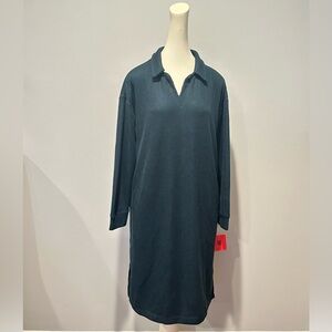 Mondetta Collared Long Sleeve Dress Made EcoVero Fabric Medium